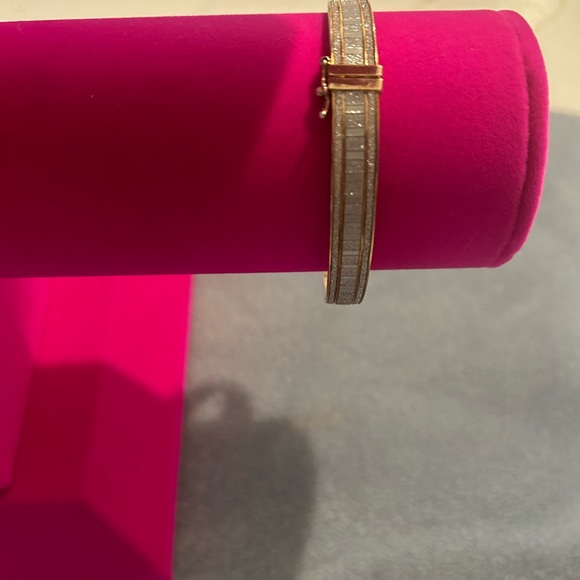 Milor Sterling silver with rose gold plated and CZ sparkly bangle - Picture 10 of 10